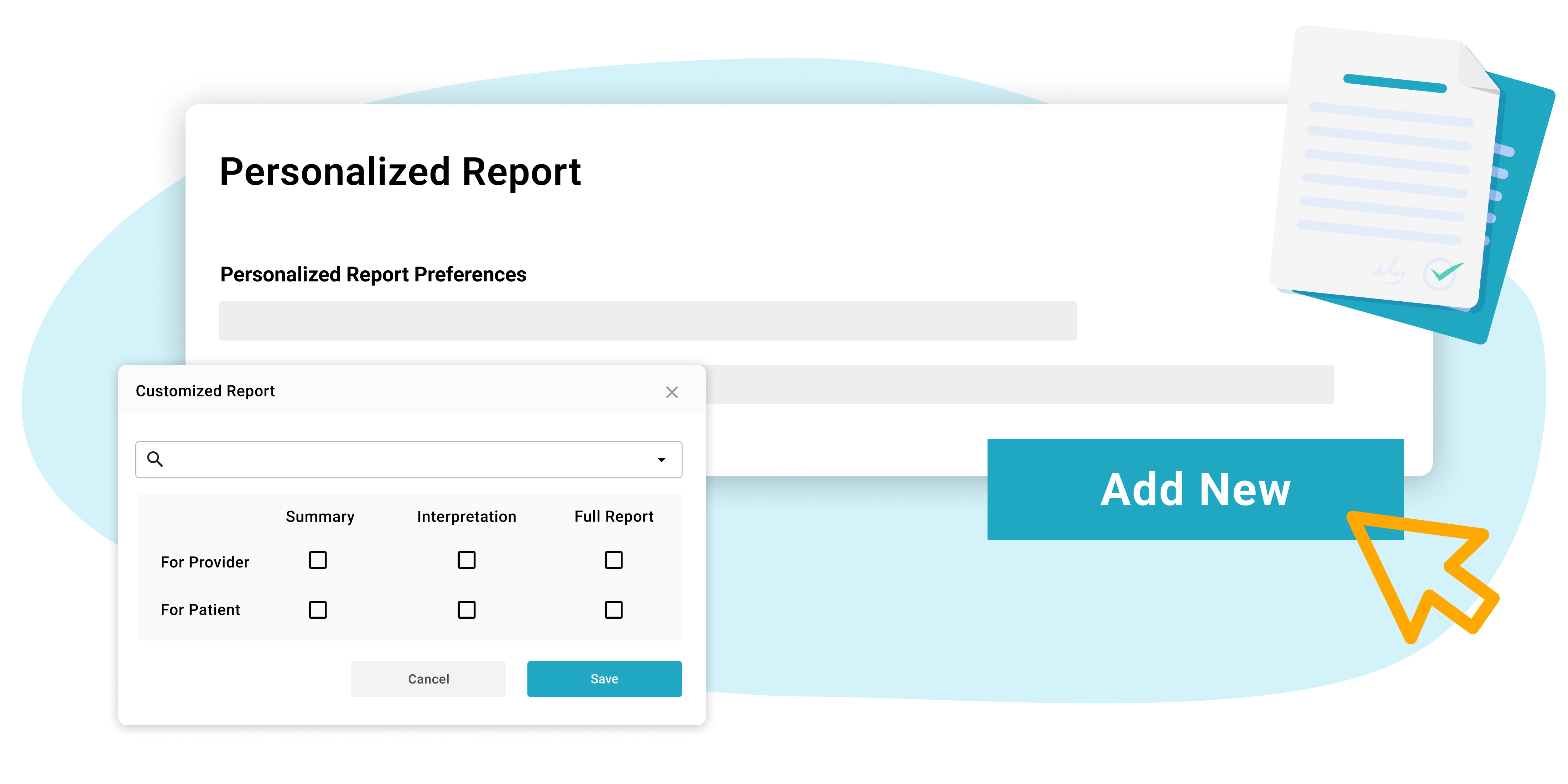 Default Personalized report View Illustration