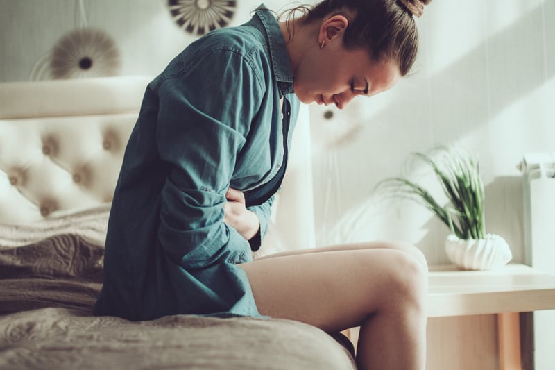 Girl suffering with PMS
