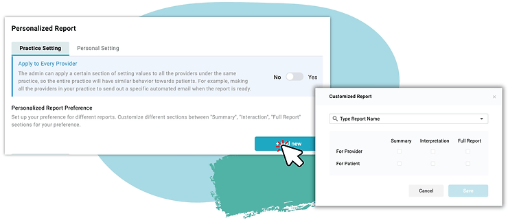 Personalized Reports View Setting illustration