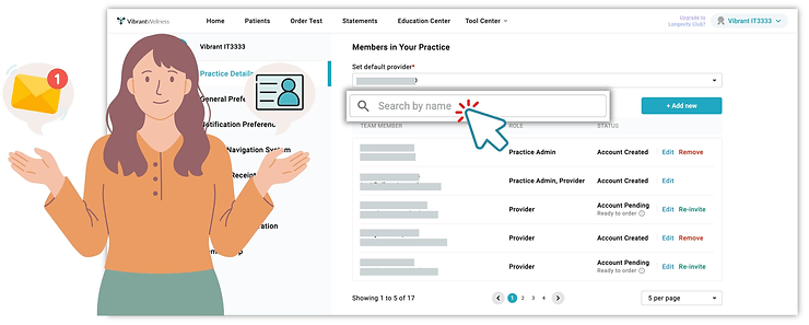 Search Members in Your Practice illustration