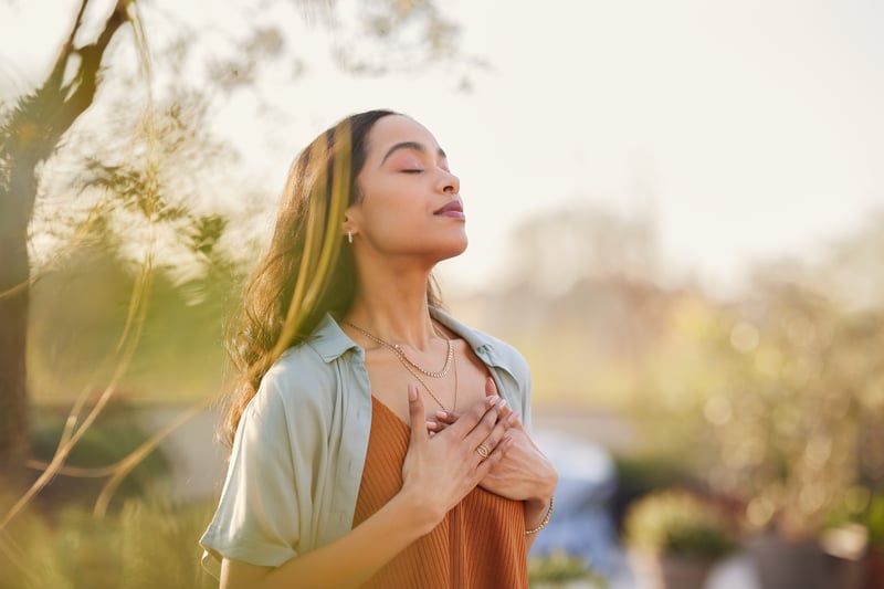 Woman practicing mindfulness